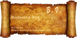 Buchvald Vid névjegykártya