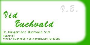 vid buchvald business card